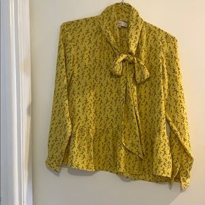 Long sleeve tie neck Loft blouse